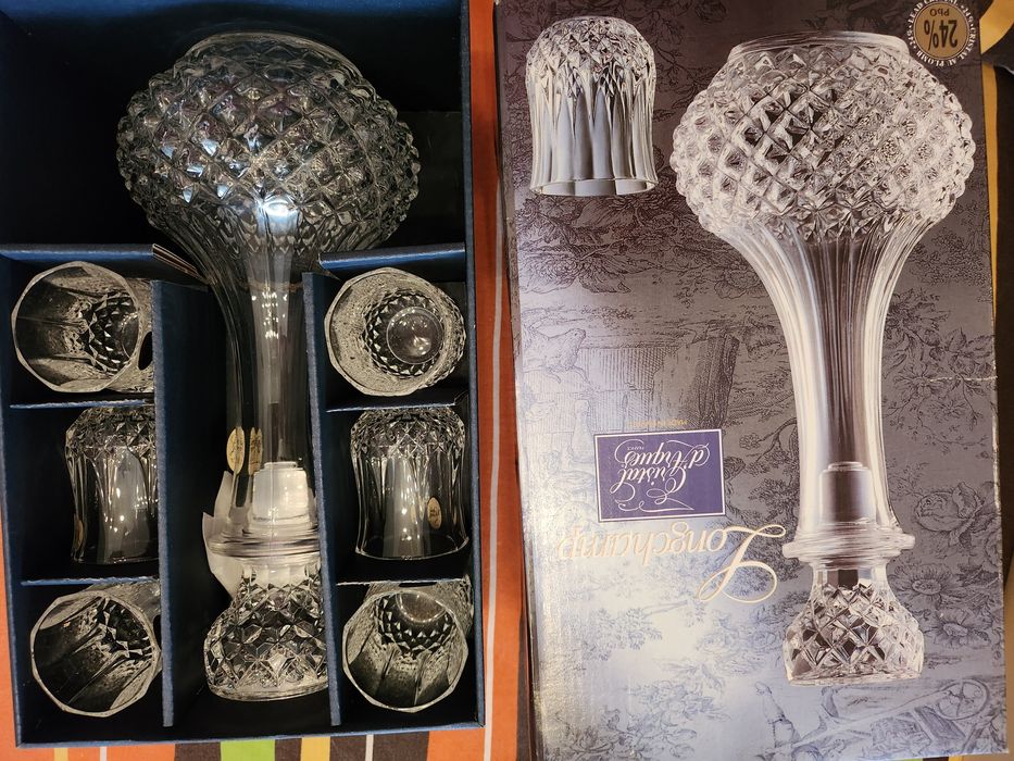 Garrafa e 6 copos Cristal d'Arques Paris