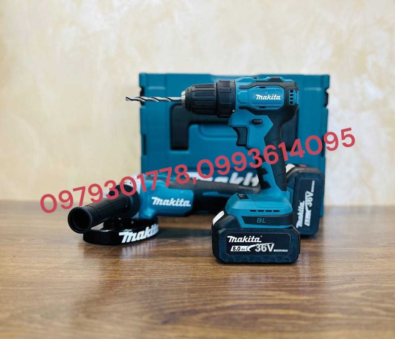 Акумуляторний Набор Makita 2/1 Болгарка DGA 504 + Шуруповерт DDF484