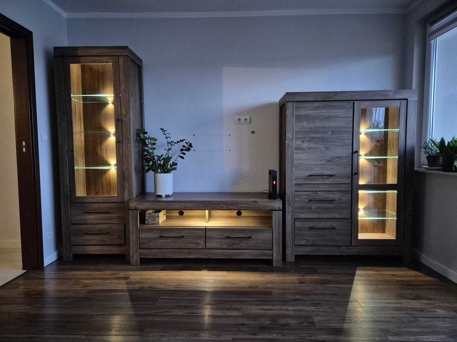 Zestaw mebli BRW Gent - witryna, regał, szafka rtv