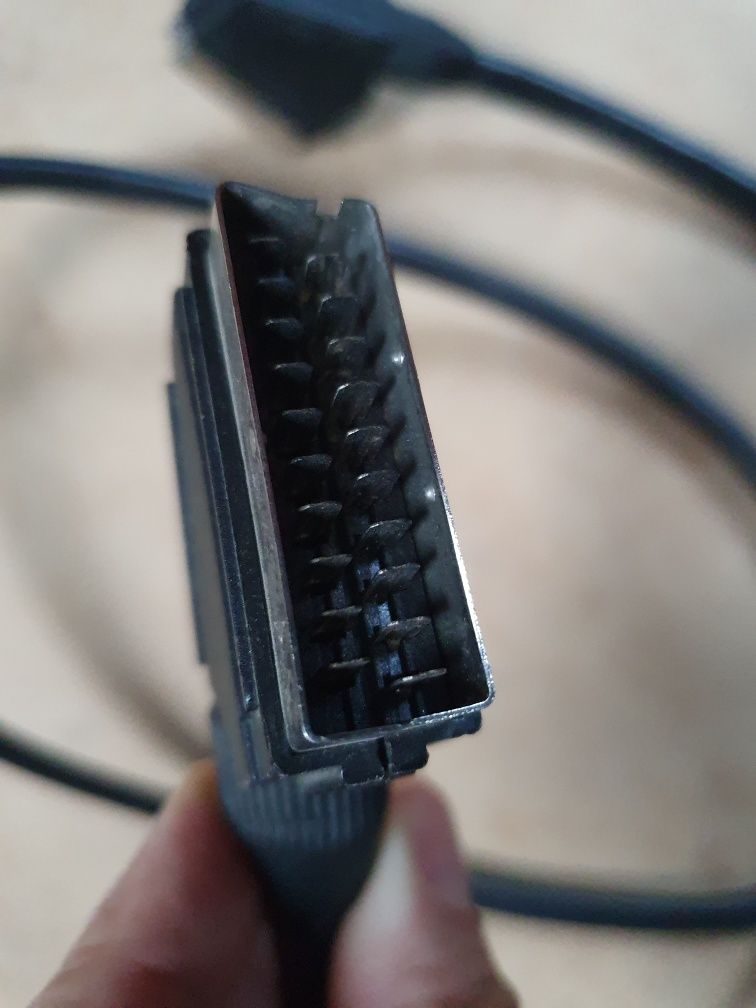 Kabel przewód Scart EURO - EURO TV 21PIN eurozłącze 1metr czarny