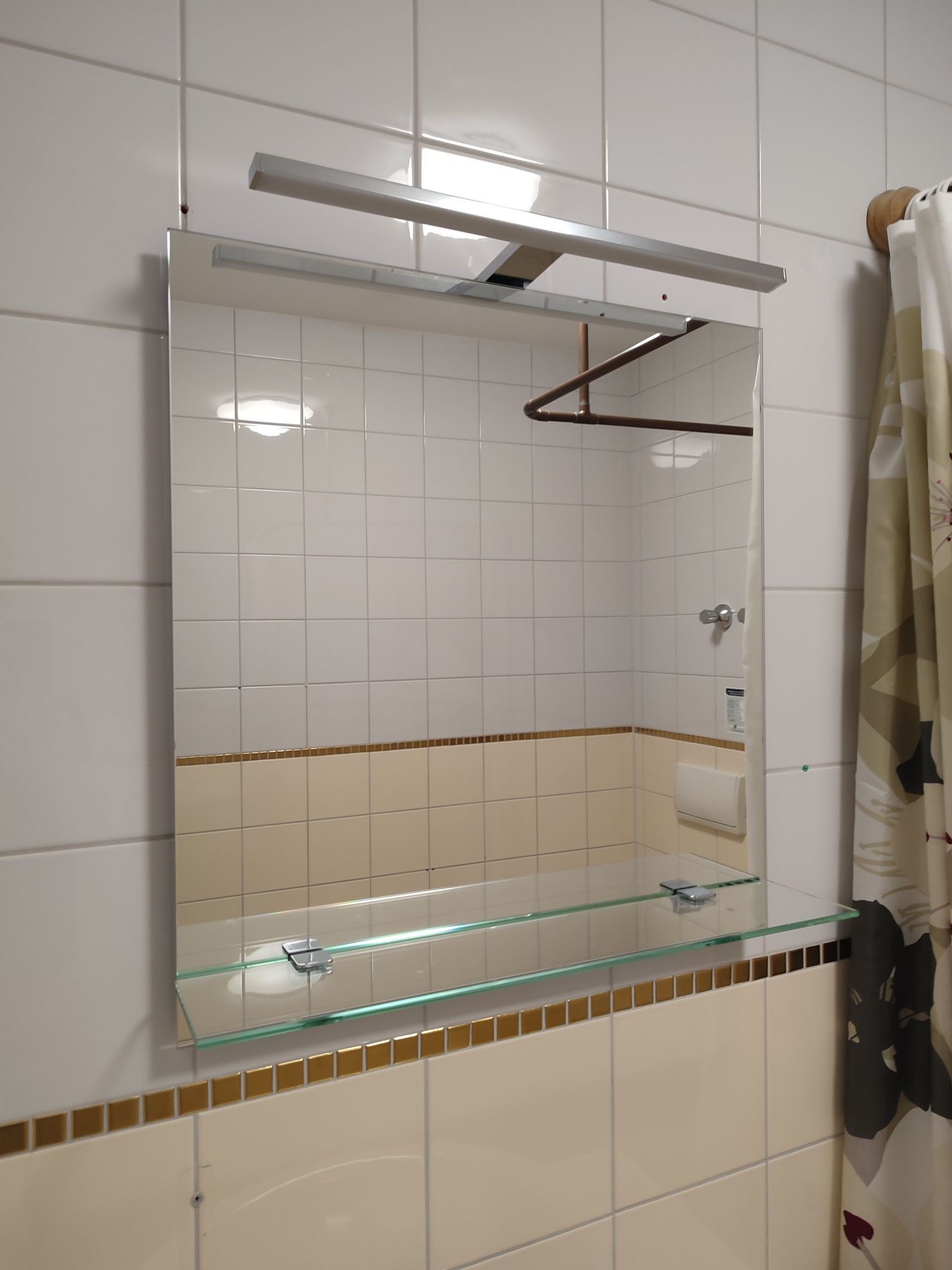 Lustro z oświetleniem LED + Półka, łazienkowe do lazienki, szafka