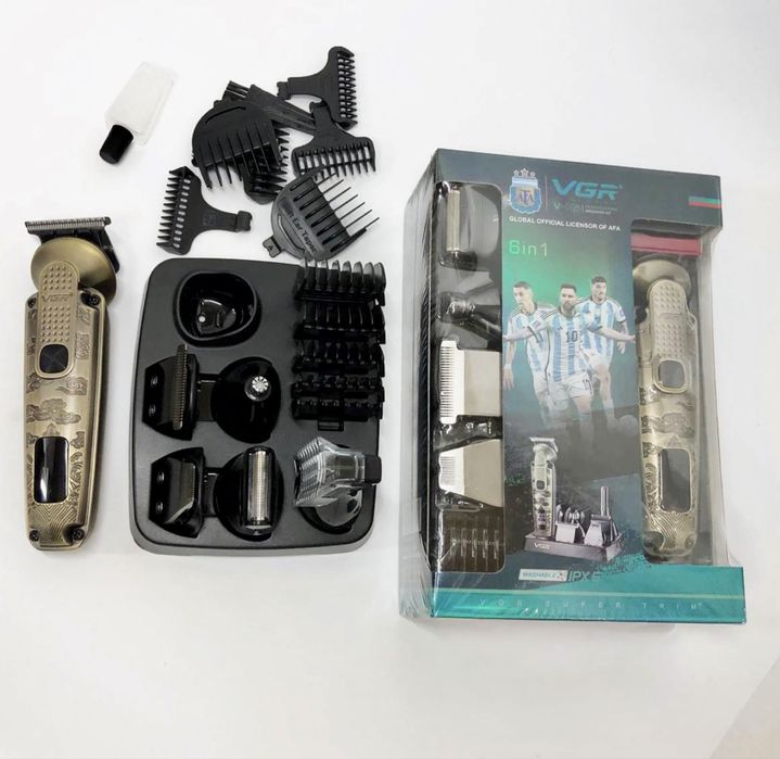 Набір для стрижки 6 в 1 VGR – волосся та борода, для стрижки аолос