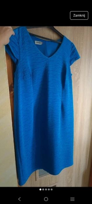 Modrakowa sukienka Dorota 4XL - wygodna i kobieca