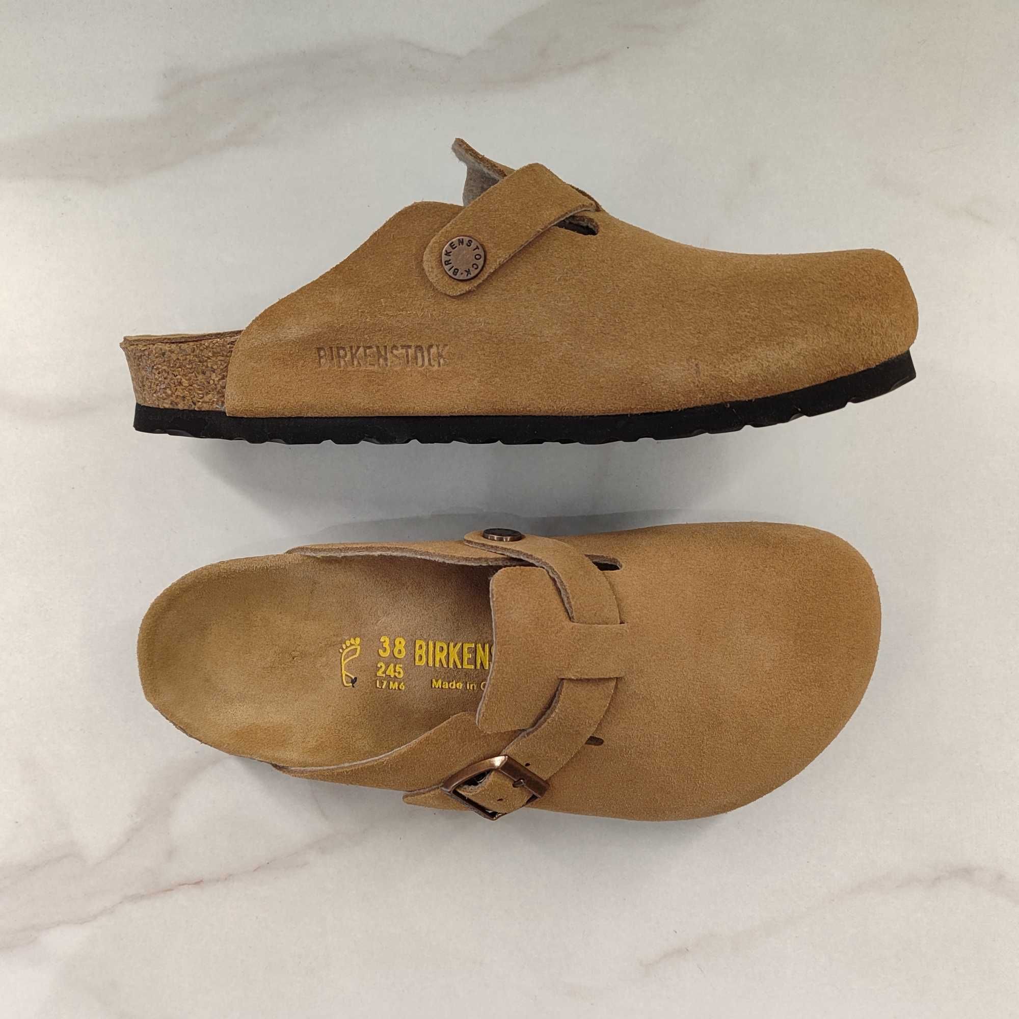 Шльопанці Birkenstock Boston Soft Footbed Suede Leather Brown