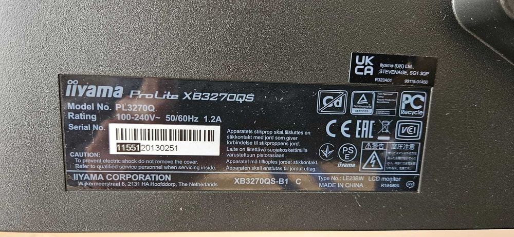 Monitor LCD 32" iiyama ProLite XB3270QS-B1