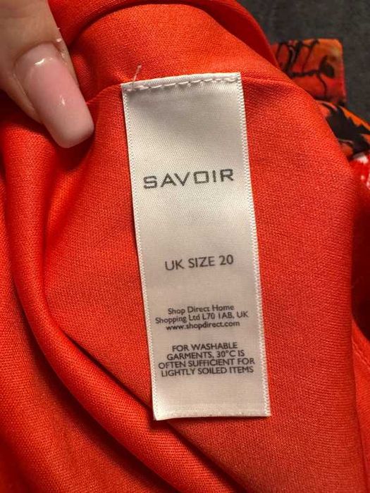 Pomarańczowa sukienka - bluzka trzy czwarte rękawy-Savoir rozm. XL-4XL