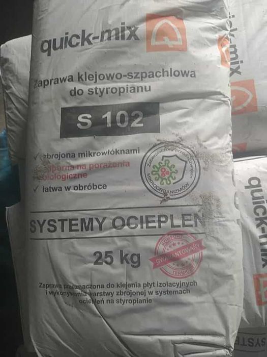 Zaprawa klej do styropianu i siatki QUICK-MIX S102 25kg, 18 worków