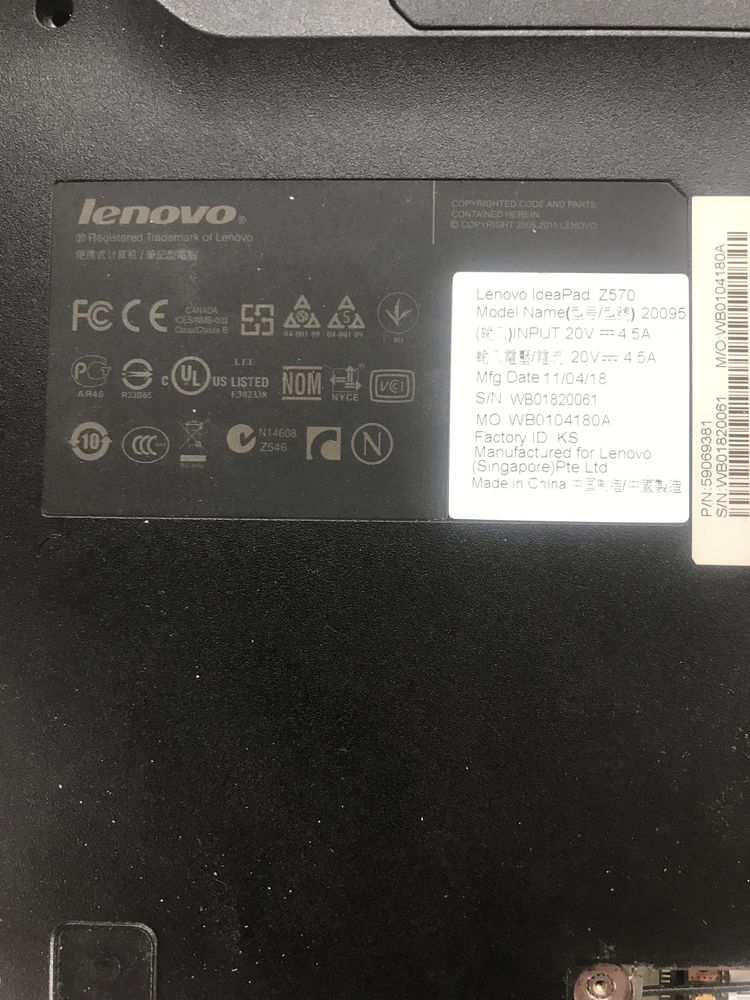 Ноутбук Lenovo Z570  Intel Core I5