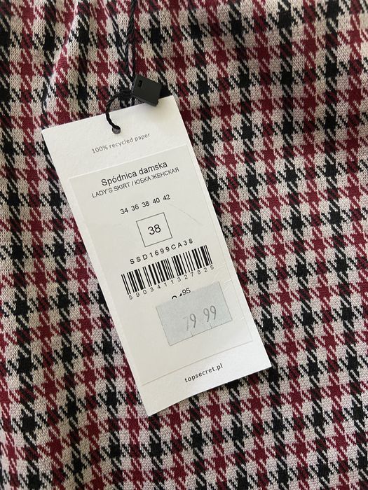 Spódniczka mini w kratkę rozmiar 38