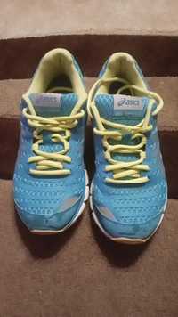 Asics niebiesko- żółte buty sportowe rozmiar 38