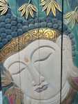 Buda em Madeira Pintada – Peça Decorativa 99x60 cm