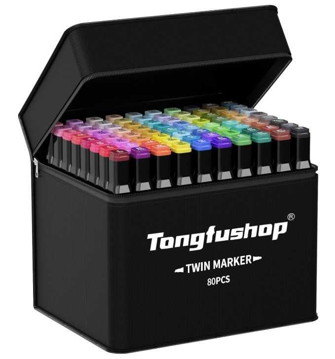 Zestaw 80 markerów alkoholowych Tongfushop + pokrowiec