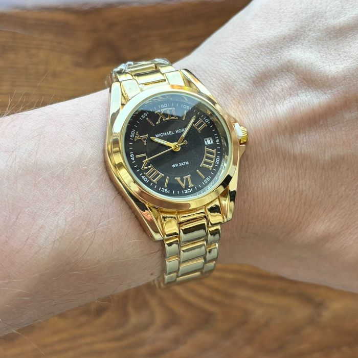Топ! Жіночий годинник Michael Kors на браслеті золотого кольору