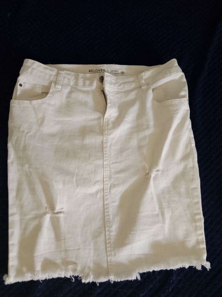 Spódnica dżinsowa biała