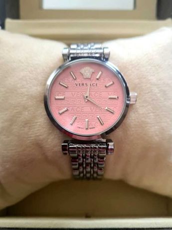 Zegarek damski logo Versace srebrny w pudełku nowy