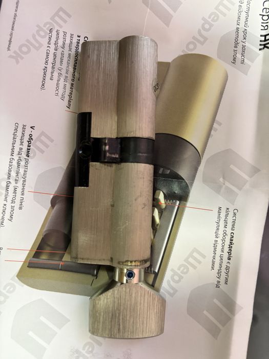 Циліндр Шерлок HK ключ/тумблер 90 мм 45х45, Сатин