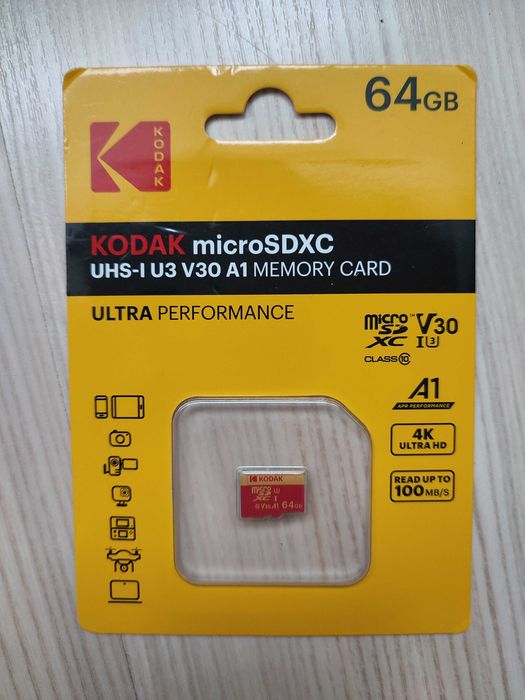 Карта пам'яті Kodak micro SD 64Gb U3 A1 class 10