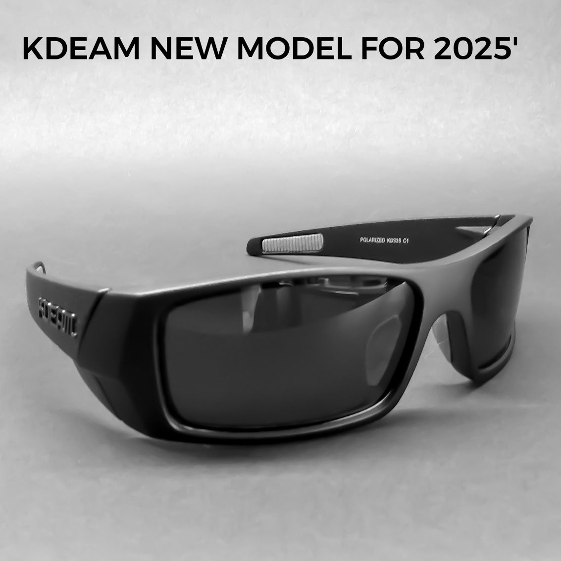 OKULARY PRZECIWSŁONECZNE. Polaryzacyjne HD. Matte Black. Sportowe 2025