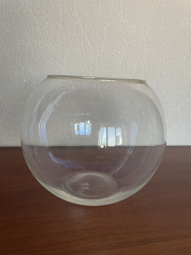 Акваріум круглий ваза для сукулентів кактусів або 1-2 рибки