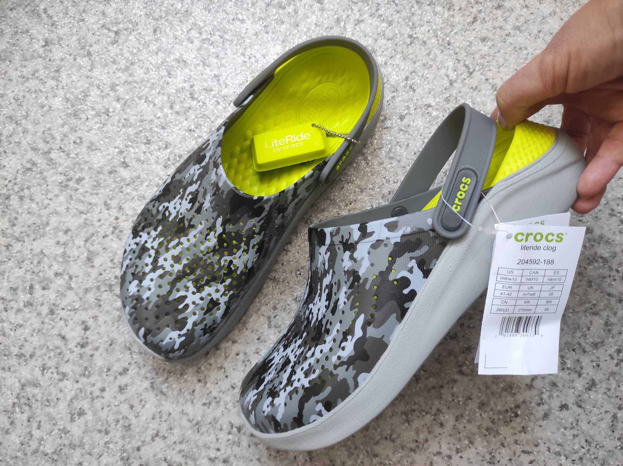 Crocs LiteRide крокси лайтрайд сабо 41,42,43,44 камуфляж