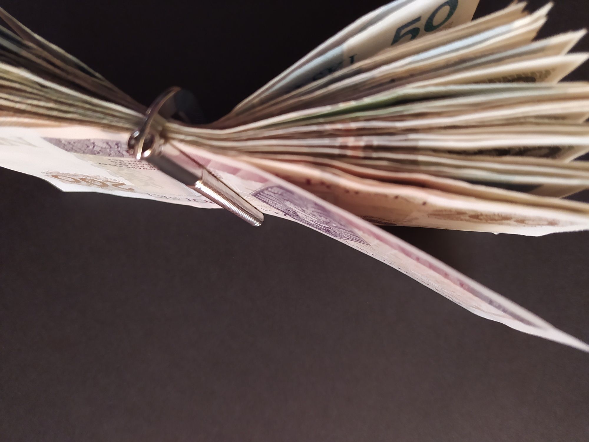 Metalowy klip spinka zacisk sprężynowy na pieniądze portfel banknoty