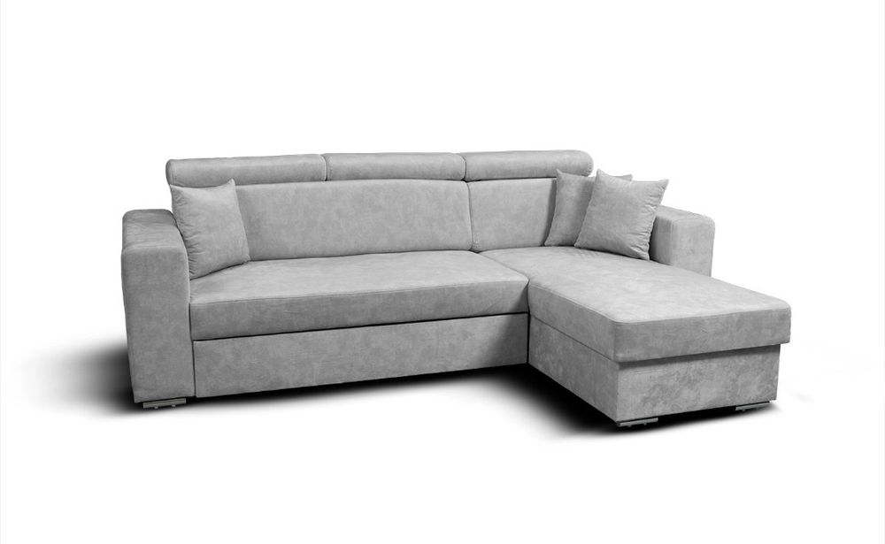 Narożnik ROMA rozkładany przekładany jasny podnoszone zagłówki DOSTAWA