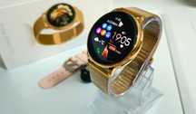 Smartwatch damski złoty bransoleta pasek funkcję medyczne