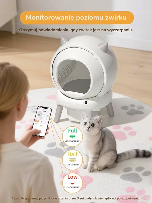 Samoczyszcząca automatyczna kuweta dla kota WIFI APLIKACJA KOSTOR NEKO