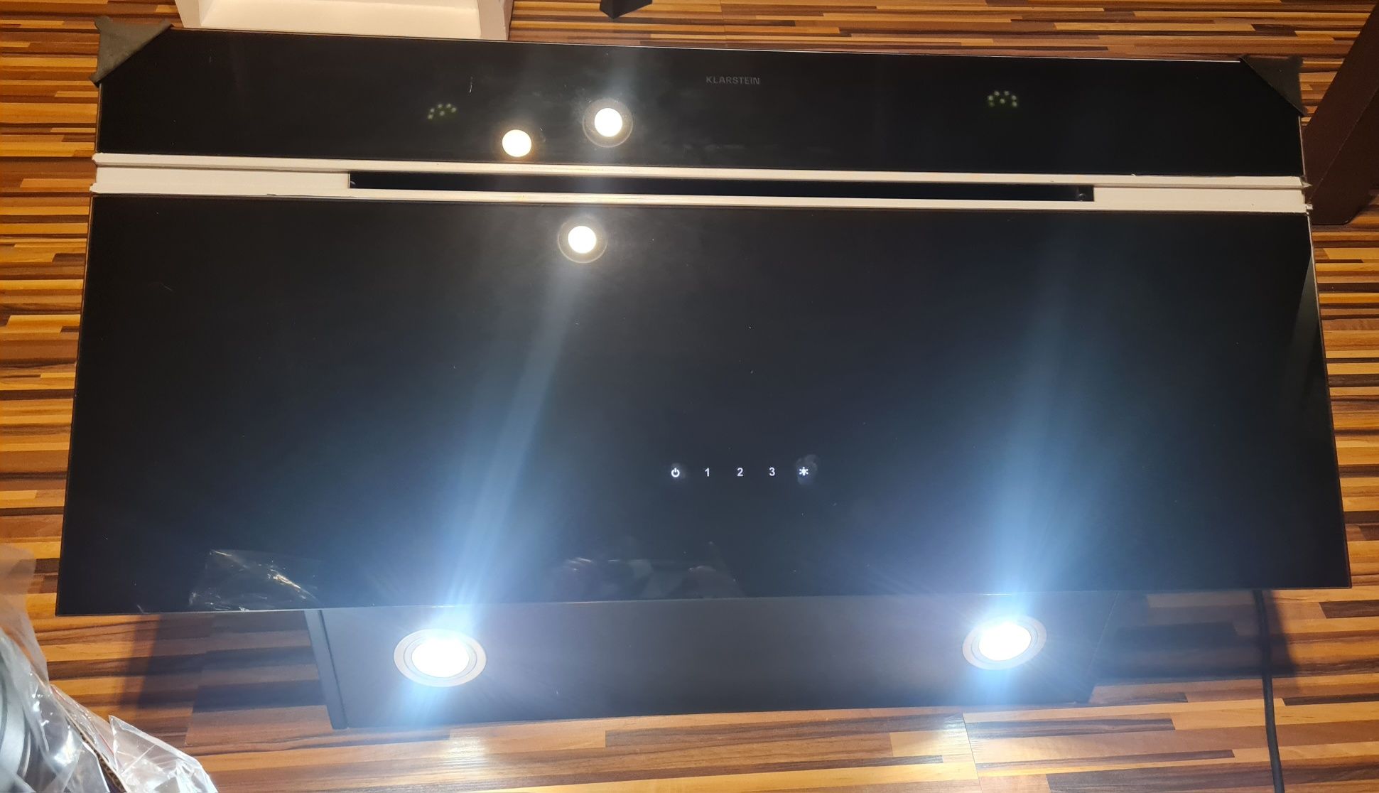 Nowy okap kuchenny klerstein 90 cm oświetlenie led całkowicie nowy.