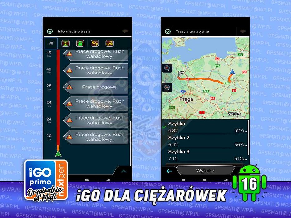 iGO Nawigacja TIR Mapy Karta na Ciężarówki Android 2025 Nextgen Truck