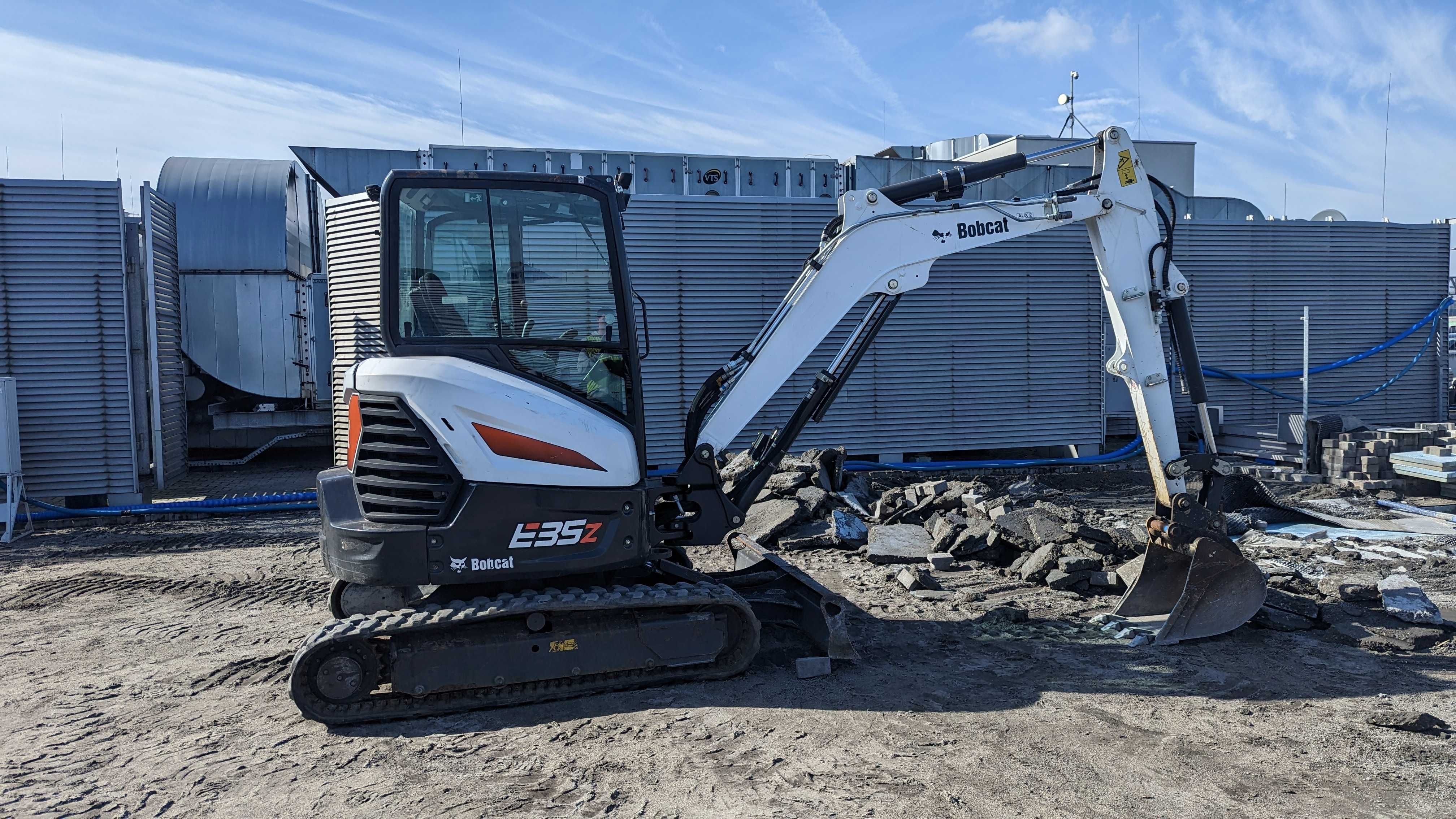 Bobcat e35z wynajem minikoparki 3,5 t + łyżki