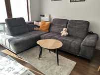 Elektryczny narożnik WERSAL sofa 3-os szary welur