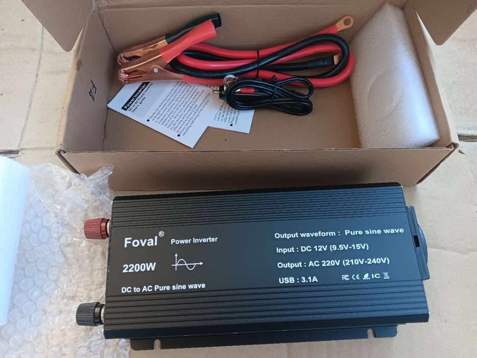 Інвертор Foval 2200 чистий синус 12в - 2.2 кВт