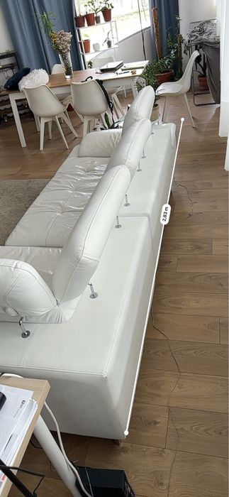 Sofá em L branco 6 lugares