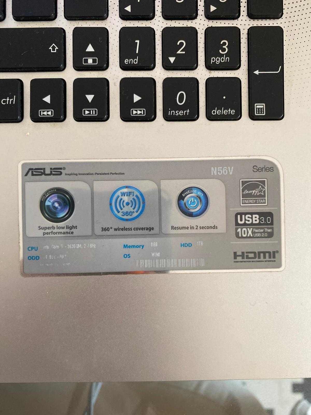 Portátil Gaming Asus N56V 15.5''