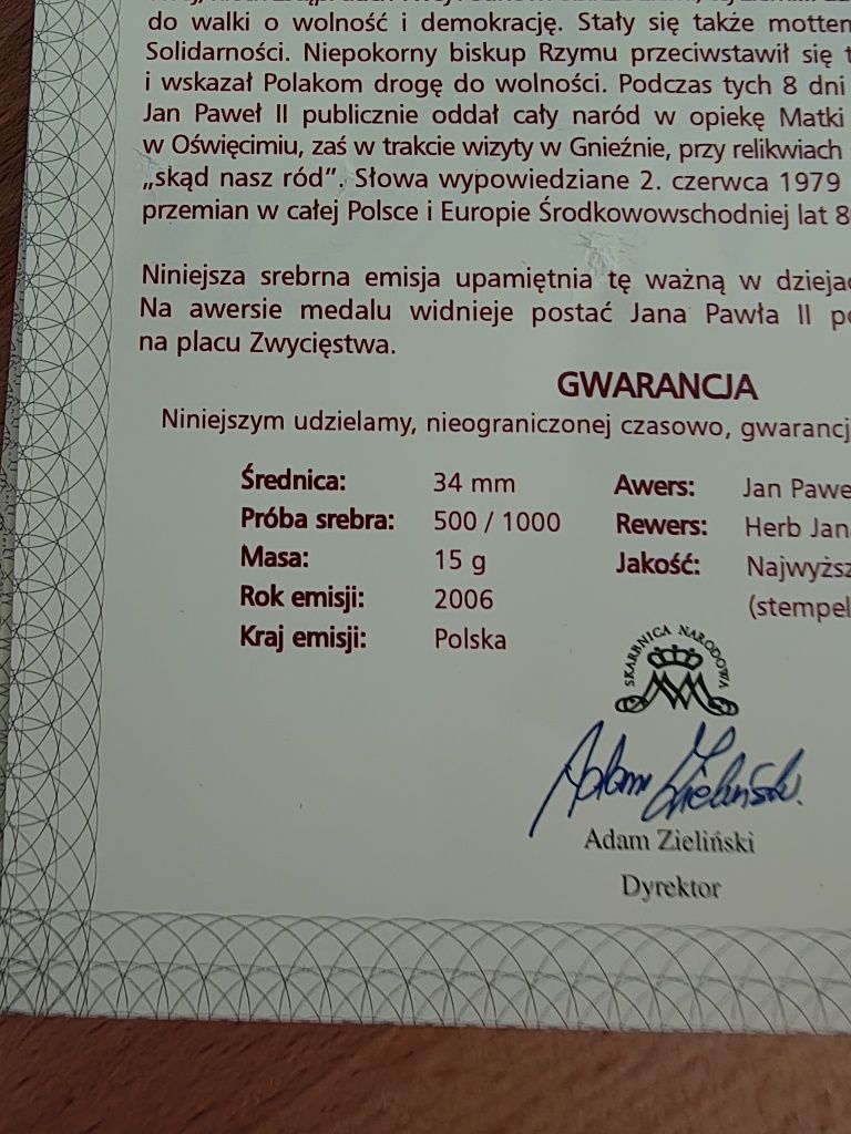 Medale srebrne Jan Paweł II