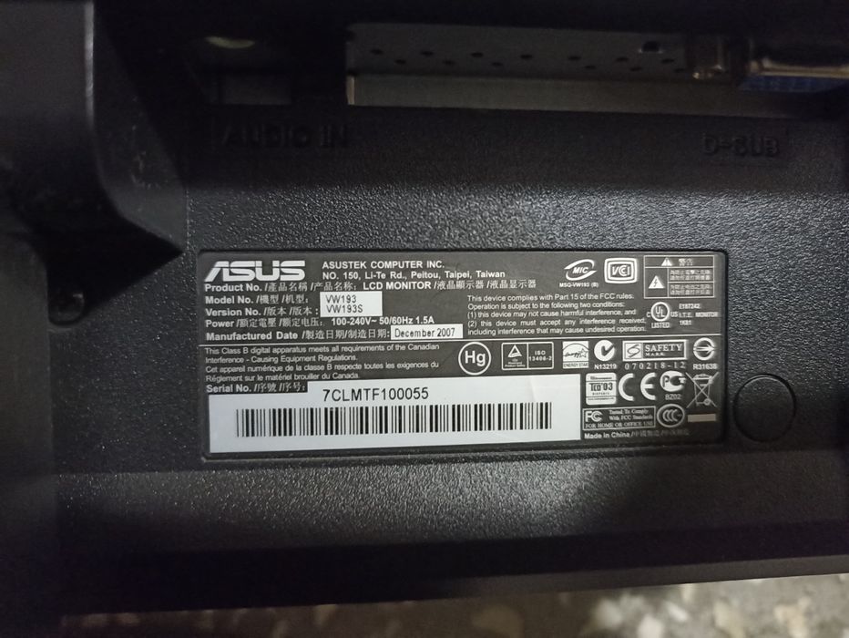 Monitor Asus sprawny techniczny