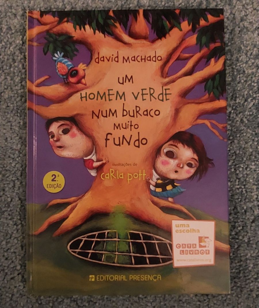 Livro um homem verde num buraco muito fundo