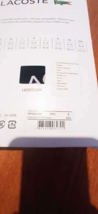 Bokserki Lacoste 5H3401 3 pary rozmiar S