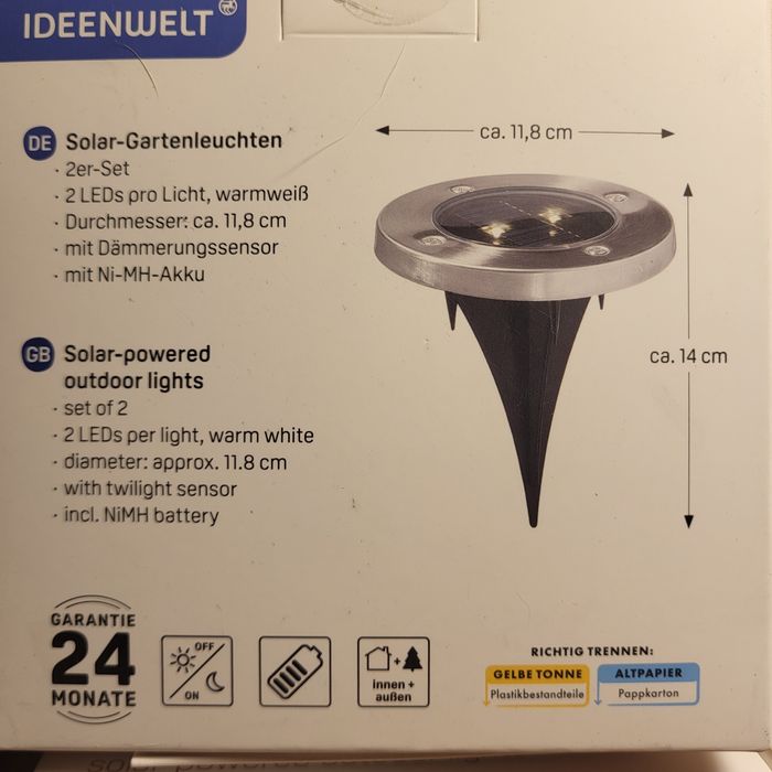 Zestaw lamp solarnych IDEENWELT