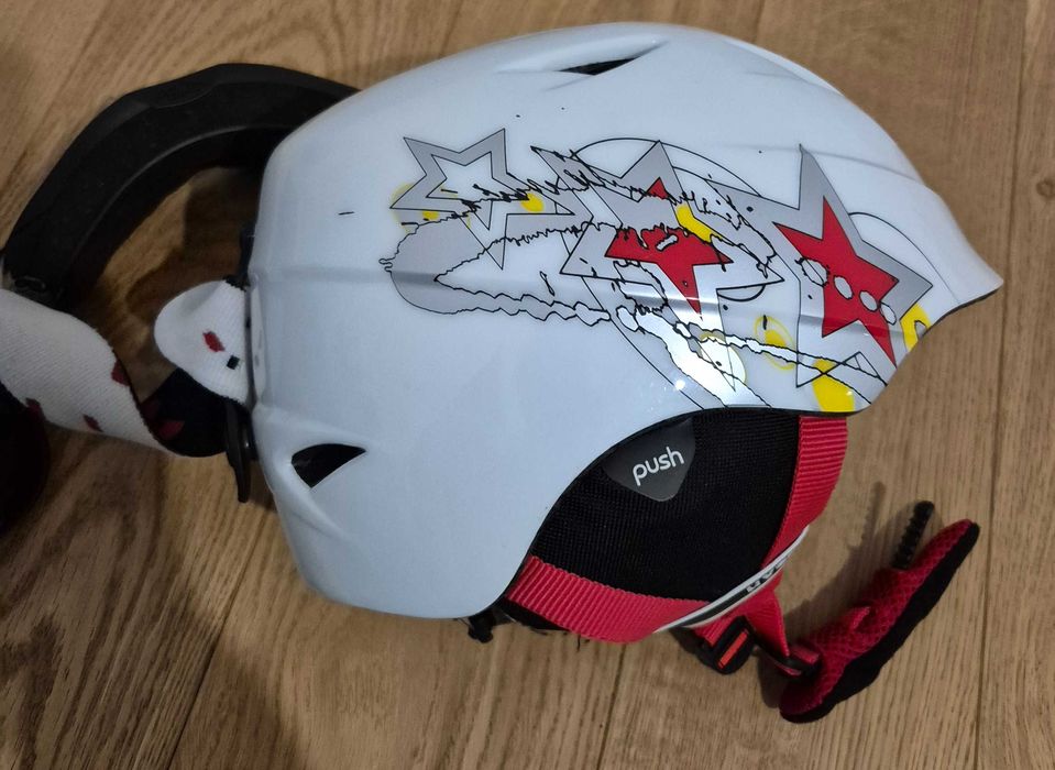 Kask narciarski dziecięcy plus gogle rozmiar 52 - 54 cm