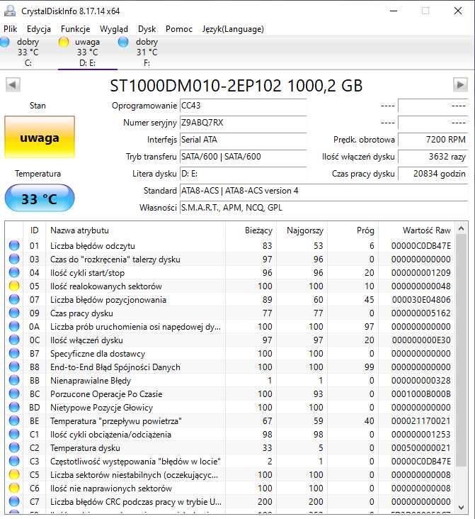 Dysk twardy HDD Seagate Barracuda 1TB SATA III 3,5"