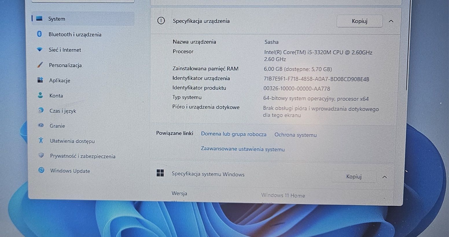 Lenovo ThinkPad T430s  i5 na części lub do naprawy