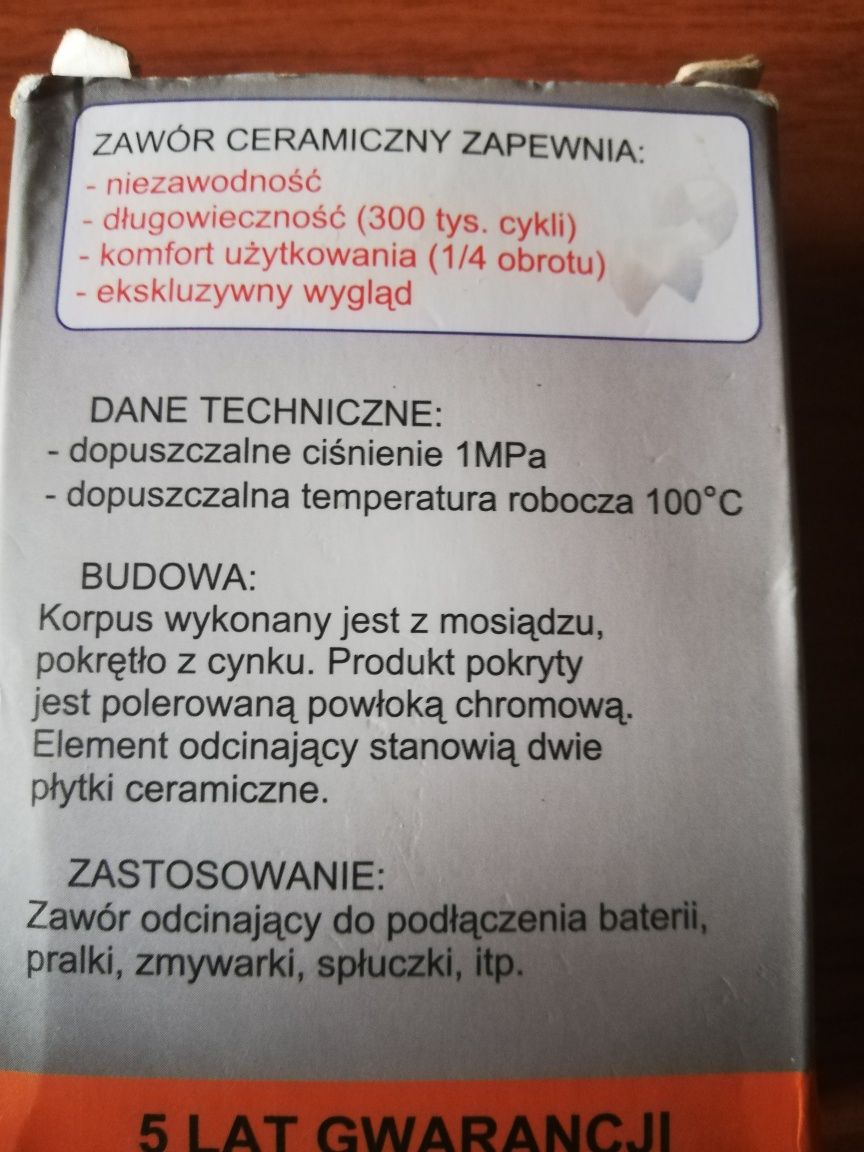 Zawór Kątowy Ceramiczny 1/2