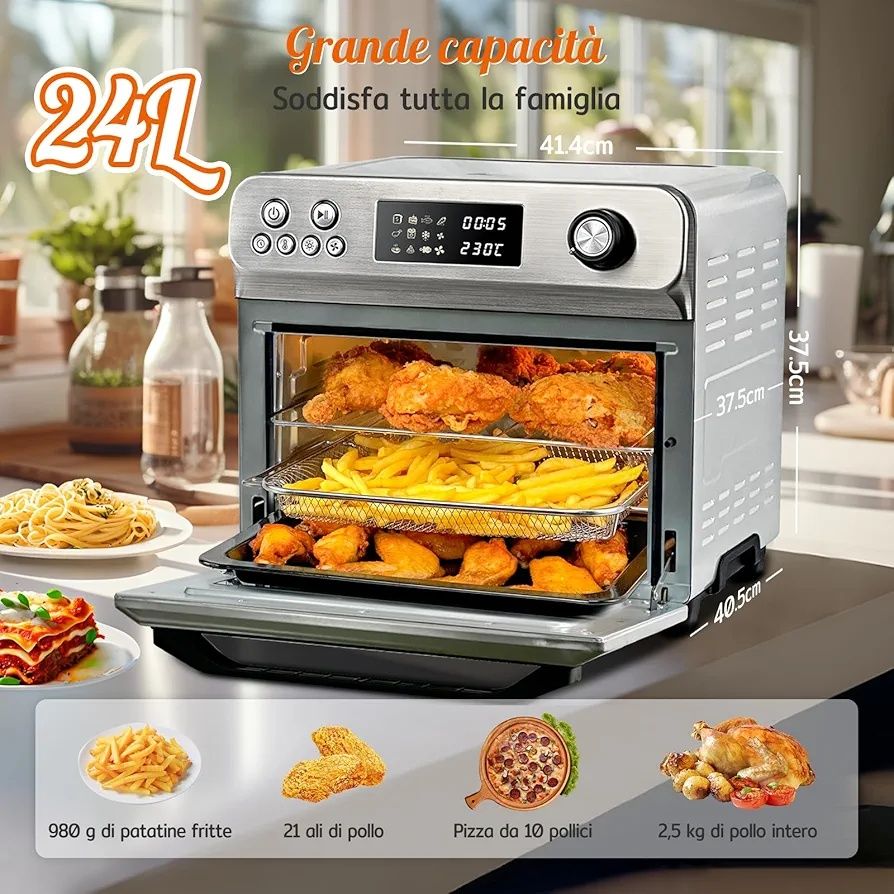Piekarnik z gorącym powietrzem HYSapientia® 24L 10 w 1, frytkownica