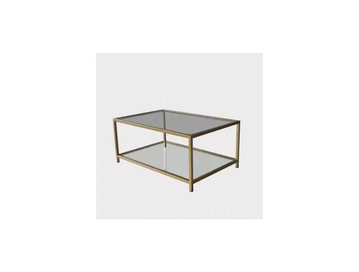 mesa em metal dourado e vidro temperado