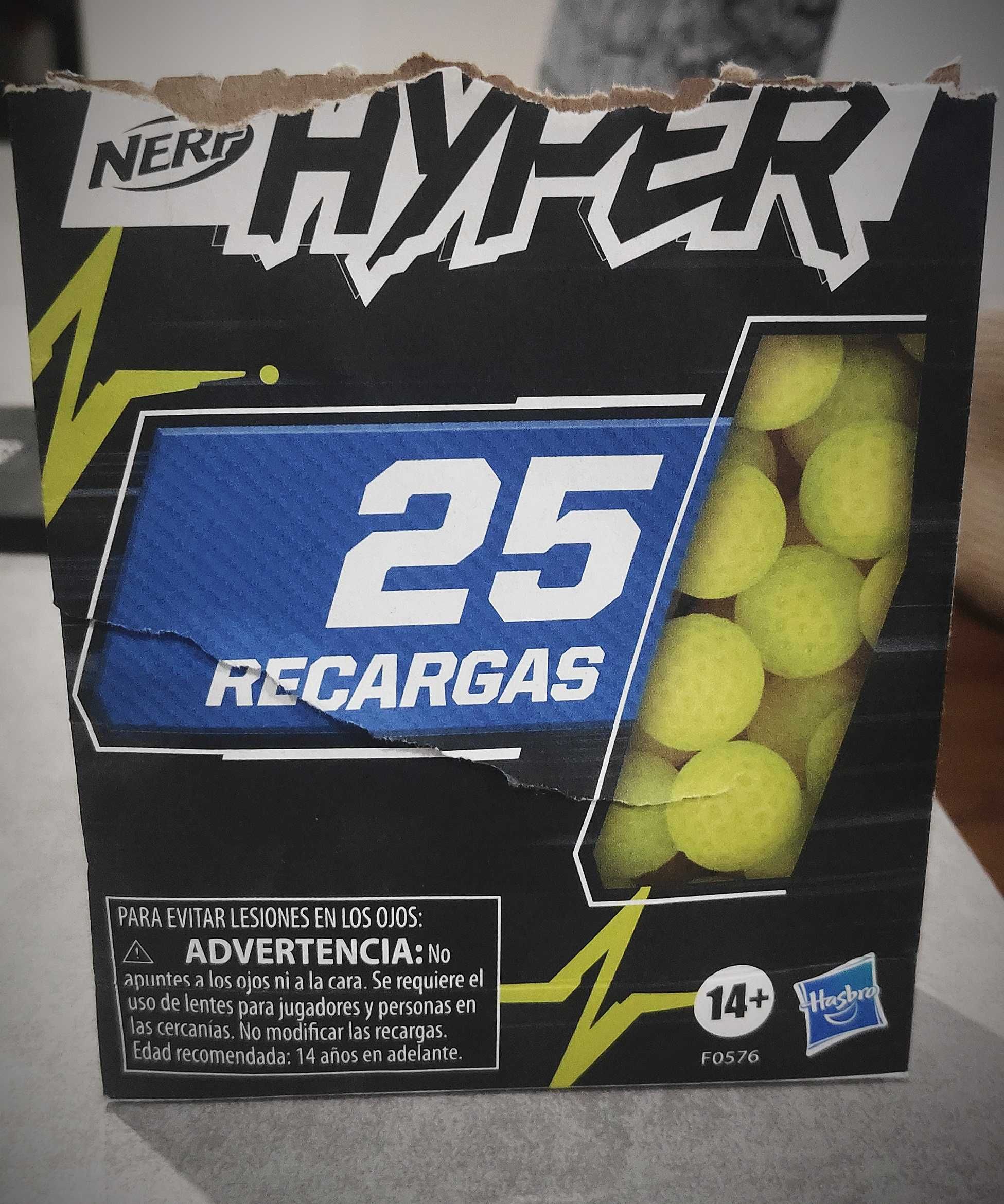 25 recargas (balas / munições) Nerf Hyper