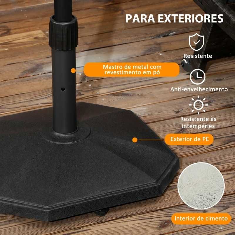 Base para Chapéu de Sol 18 kg de Cimento - Preto