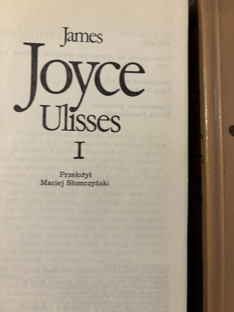 Książki James Joyce Ulisses tom 1 i 2