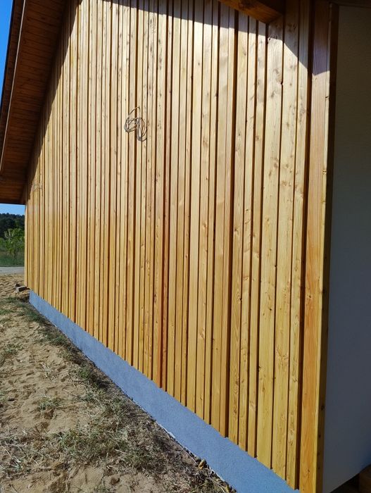 Elewacja  3D modrzew , lamel , deska strugana modrzewiowa